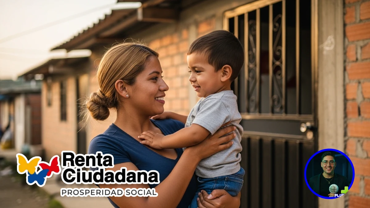 Madre con su hijo pequeño en brazos representando hogares con hijos menores de seis años priorizados en Renta Ciudadana.