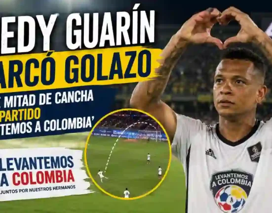 Fredy Guarín sorprendió con golazo desde mitad de cancha en el partido ‘Levantemos a Colombia’
