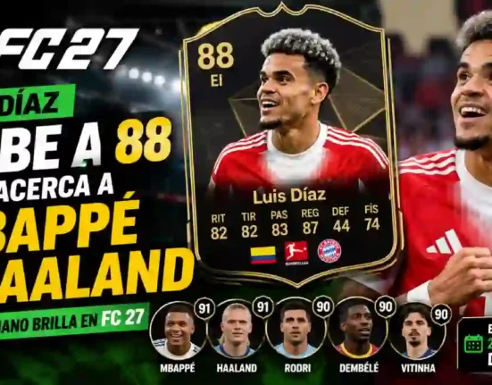 Luis Díaz sorprende en FC 27 su nueva valoración lo acerca a Mbappé y Haaland