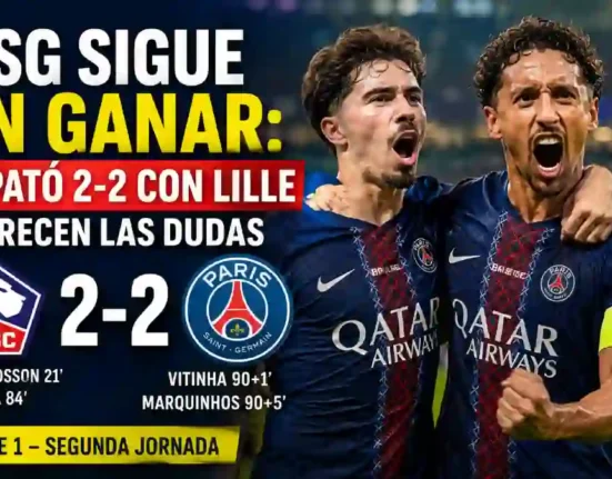 PSG vuelve a dejar dudas empató 2-2 con Lille y sigue sin ganar en la Ligue 1