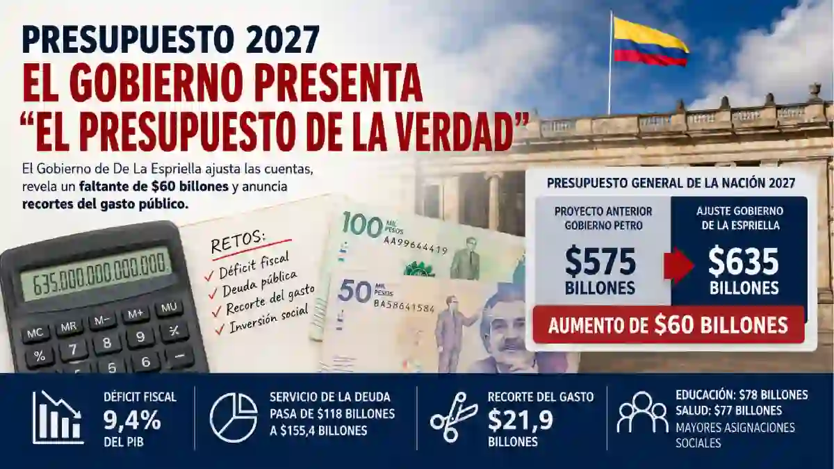 Presupuesto 2027 Gobierno de De La Espriella ajusta las cuentas y revela un faltante de 60 billones