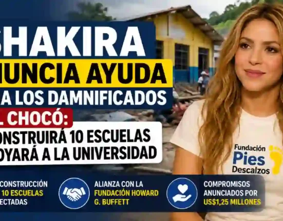 Shakira anuncia ayuda para los damnificados del Chocó reconstruirá 10 escuelas y apoyará a la universidad