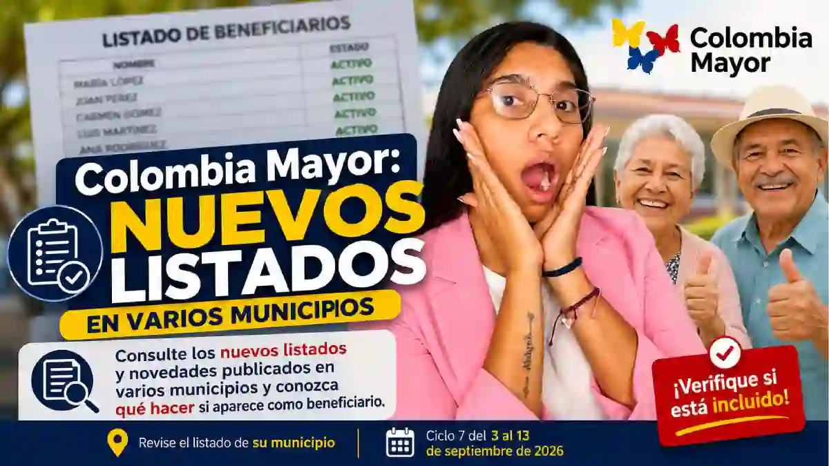 Colombia Mayor publican nuevos listados de beneficiarios y novedades en varios municipios de Colombia