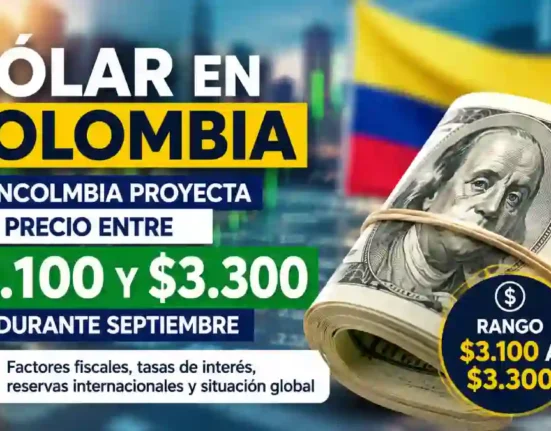 Dólar en Colombia Bancolombia proyecta precio entre 3100 y 3300 durante septiembre