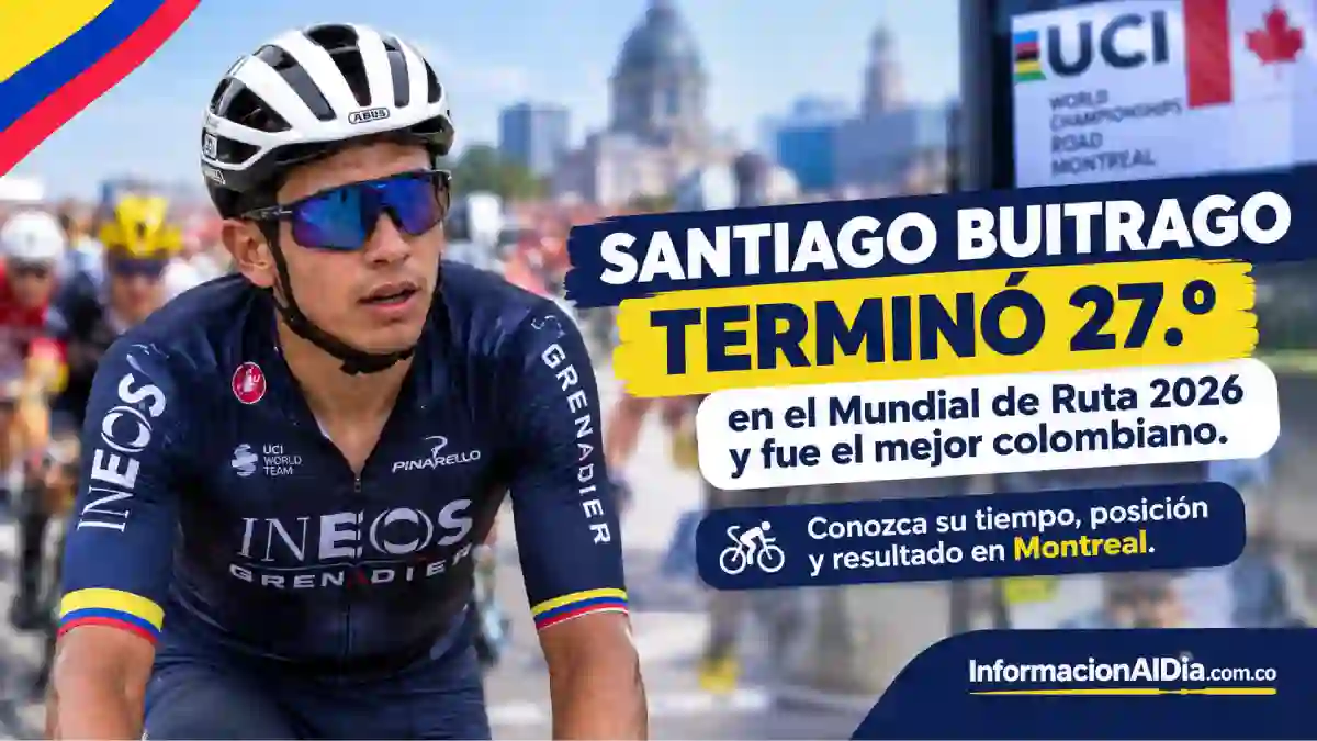 Santiago Buitrago terminó 27.º en el Mundial de Ruta y fue el mejor colombiano en Montreal