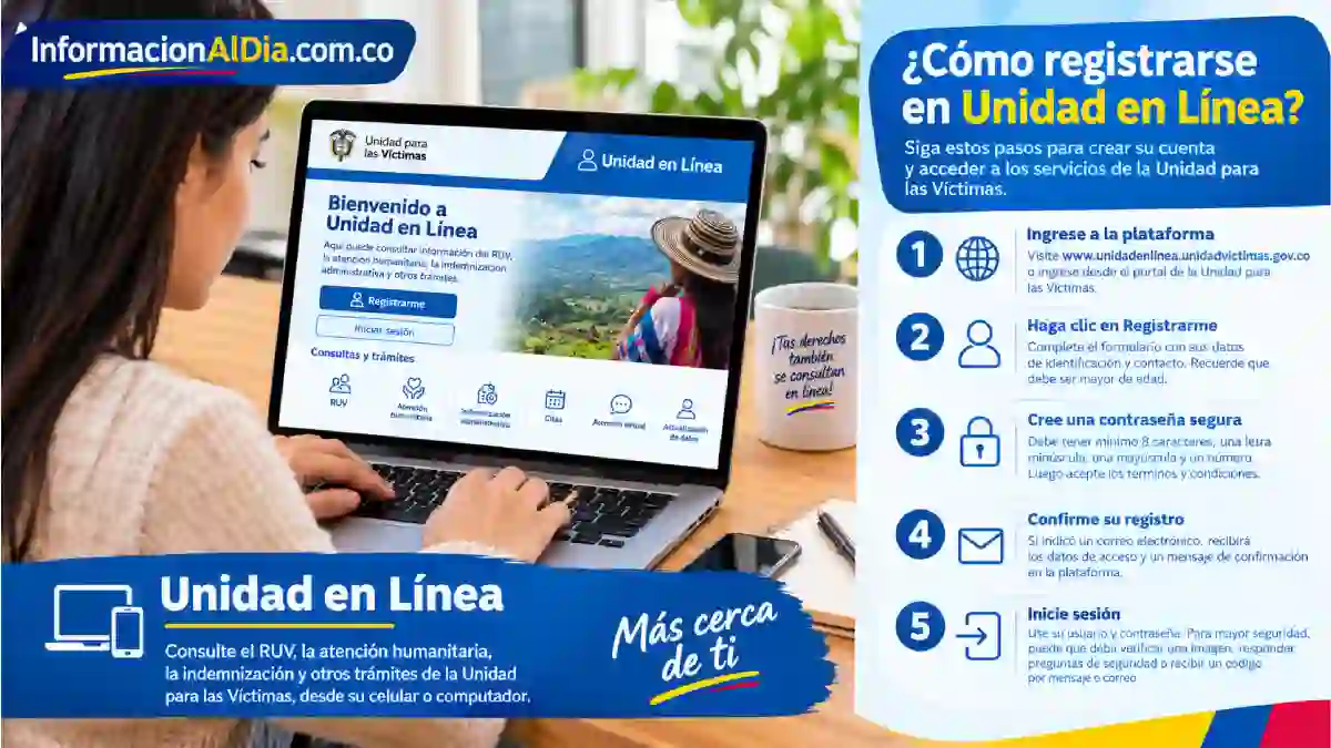 Unidad en Línea cómo registrarse y consultar el RUV, indemnización y ayudas