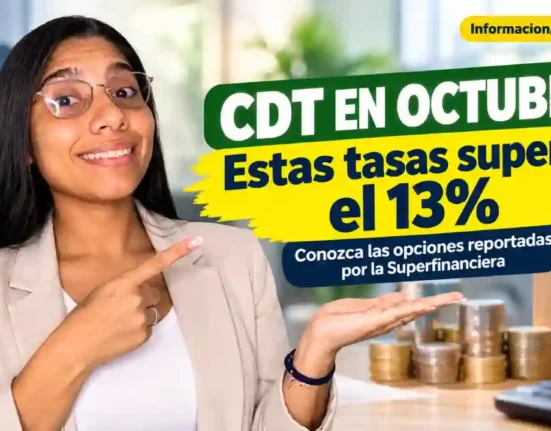 CDT en octubre de 2026 estas son las tasas que superan el 13% según la Superfinanciera