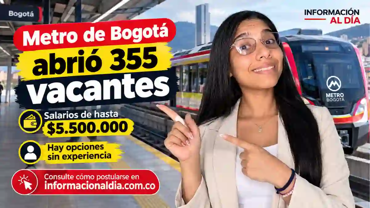 Metro de Bogotá abrió 355 vacantes en 2026 salarios de hasta 5,5 millones y opciones sin experiencia