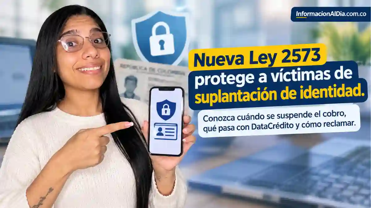 Nueva ley en Colombia bancos deberán suspender cobros y reportes cuando una persona sea víctima de suplantación