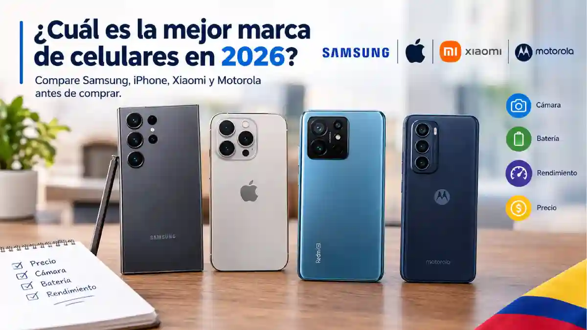 ¿Cuál es la mejor marca de celulares en 2026 Samsung, Apple, Xiaomi y otras opciones para elegir en Colombia